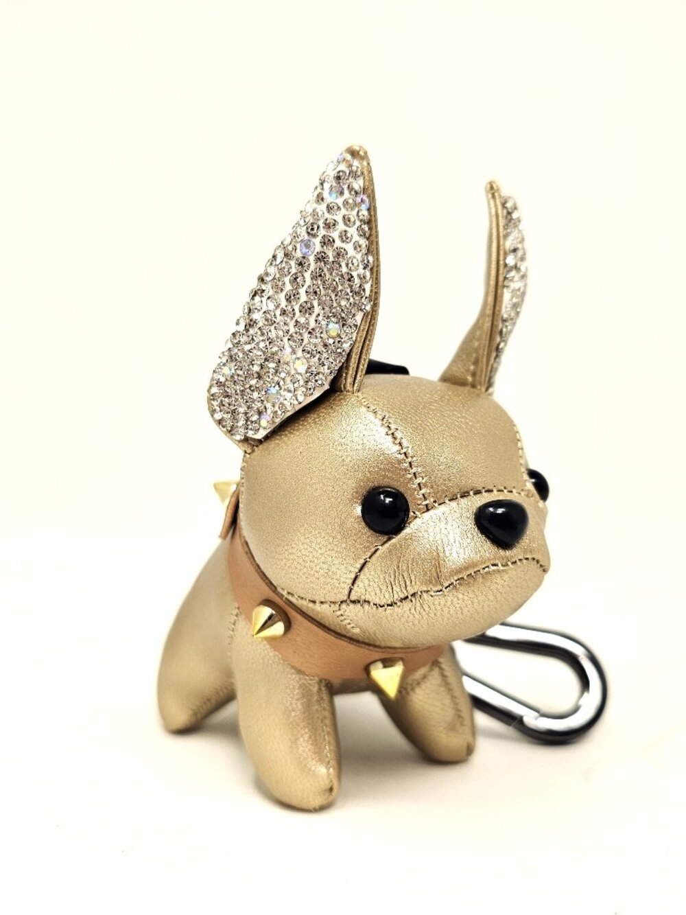 Gold Rhinestone French Bulldog Purse Charm Keychain – Sparkly Rhinestone Ears